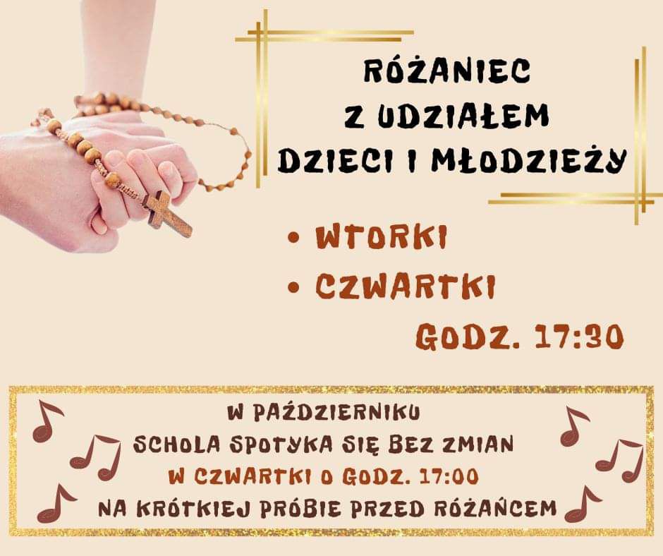 Zapraszamy na różaniec dzieci i młodzież